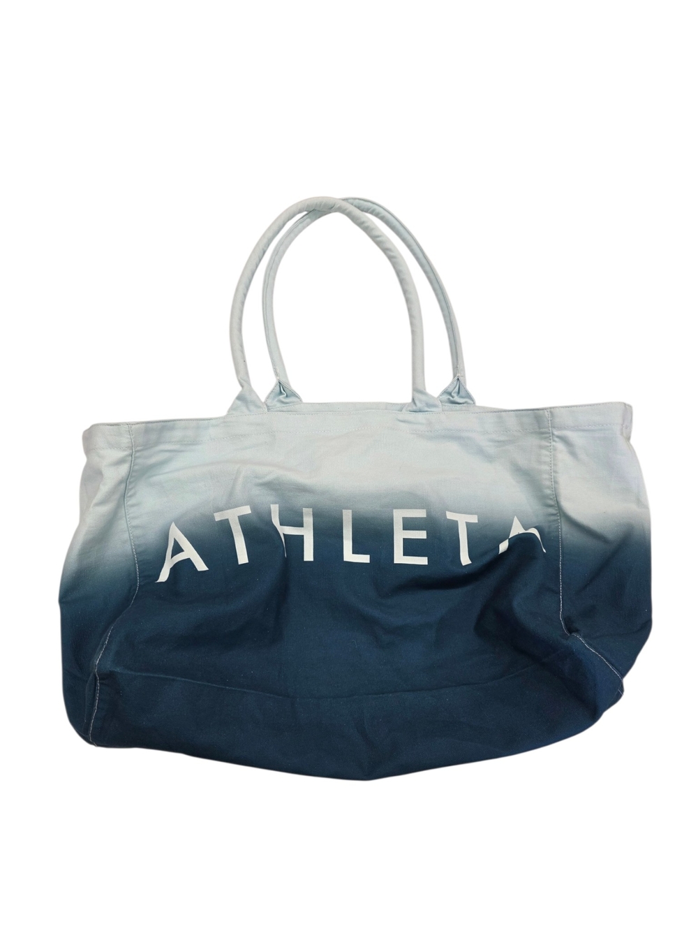 Athleta Ombre Pale Blue to Deep Blue Large Canvas Tote
